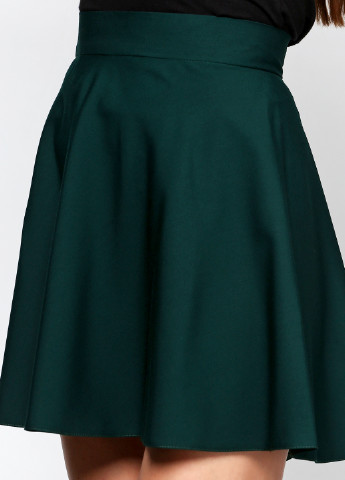 Бутылочная зеленая кэжуал однотонная юбка Alvina мини