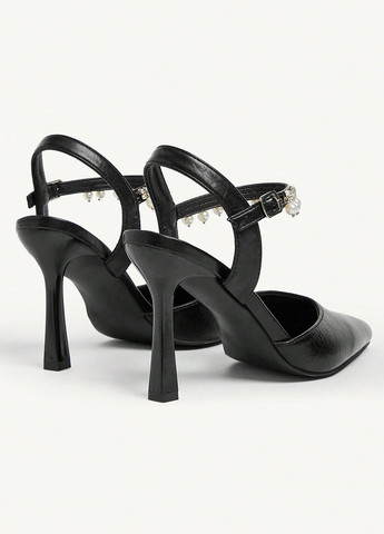 SHEIN Туфлі анкл страп чорний з штучна шкіра, китай — демісезон (366512249)