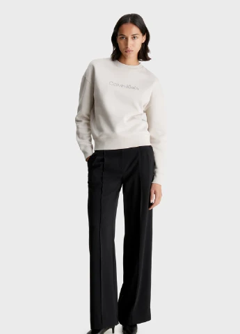 Айворі світшот Calvin Klein однотонний вишивка (343745164)