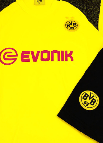 Желтый летний футбольная форма (футболка, шорты) с шортами No Brand