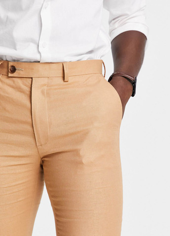 Светло-коричневые кэжуал демисезонные зауженные брюки Asos