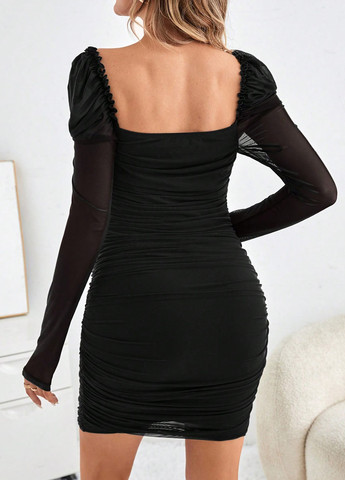 Черное кэжуал, вечернее платье для беременных силуэтная SHEIN однотонное