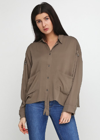Оливковая (хаки) демисезонная блуза Missguided