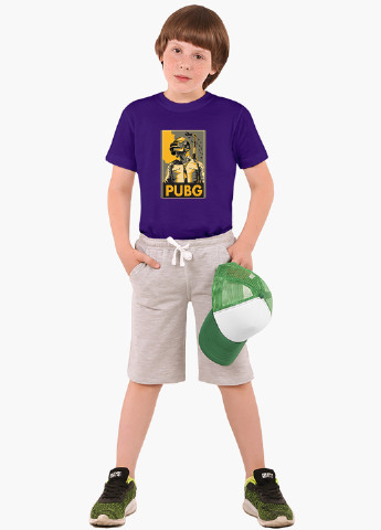 Фиолетовая демисезонная футболка детская пубг пабг (pubg)(9224-1181) MobiPrint