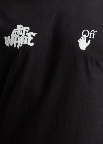 Чорна чорна футболка з принтом Off-White