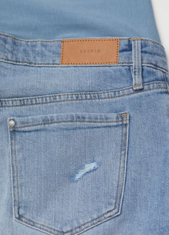 Светло-голубая однотонная мама джинсовая юбка H&M