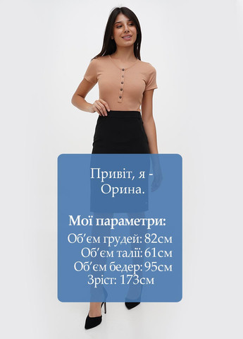 Черная кэжуал однотонная юбка Sassofono карандаш