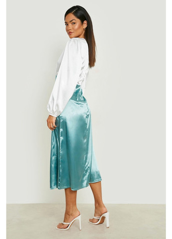 Мятное кэжуал платье Boohoo колор блок