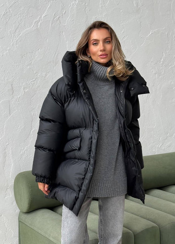 Чорний зимній Пуховик No Brand