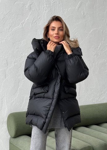 Чорний зимній Пуховик No Brand