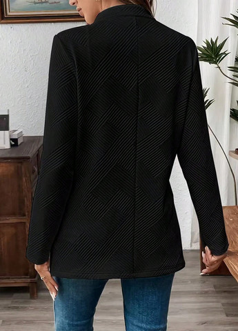 Черный женский жакет SHEIN однотонный - демисезонный