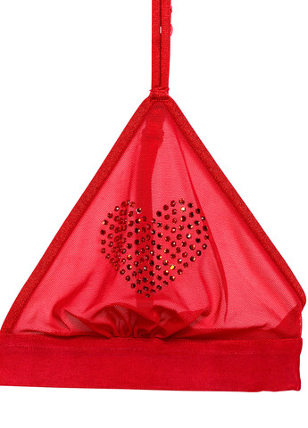 Червоний тріенджел бюстгальтер H&M без кісточок поліамід