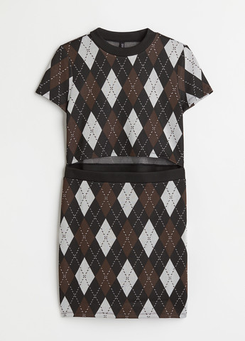 Женское летнее Платье платье-футболка H&M с геометрическим узором