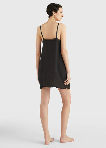 Черное домашнее платье а-силуэт Tommy Hilfiger однотонное