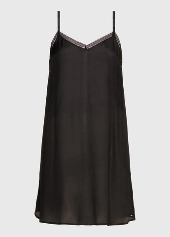 Черное домашнее платье а-силуэт Tommy Hilfiger однотонное