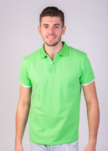 Салатовая футболка-5718-06 поло муж. салатовый для мужчин TvoePolo однотонная