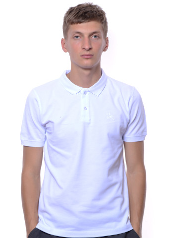 Белая футболка-поло для мужчин Troll однотонная