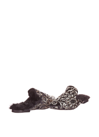 Темно-коричневые мюли Rinascimento с вышивкой на низком каблуке