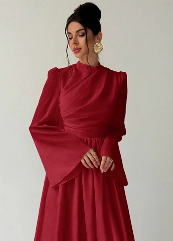 Красное кэжуал платье SHEIN однотонное