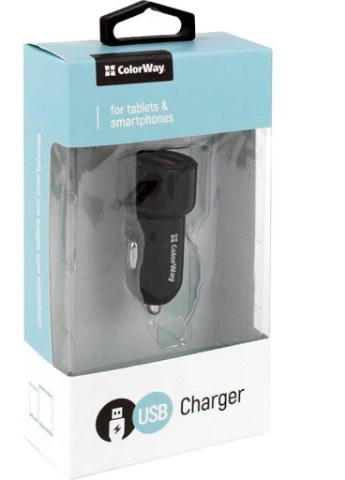Зарядное устройство 2USB QC 3.0 + 2.4A black (CW-CHA008-BK) Colorway (216637177)