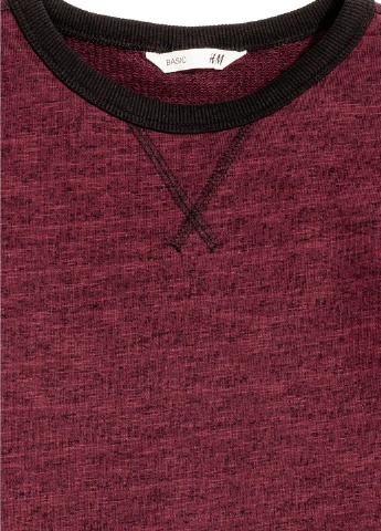H&M джемпер меланж бордовий кежуал бавовна, трикотаж