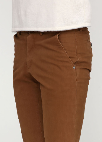 Коричневые кэжуал демисезонные зауженные брюки Massimo Dutti