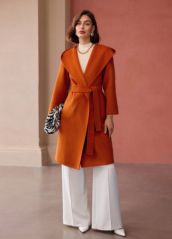 Охряное демисезонное Пальто однобортное SHEIN