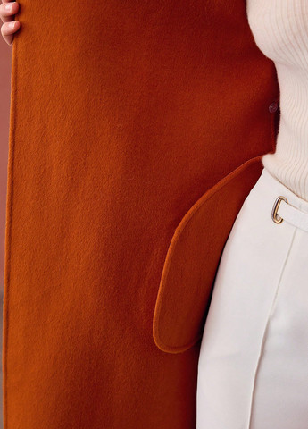 Охряное демисезонное Пальто однобортное SHEIN