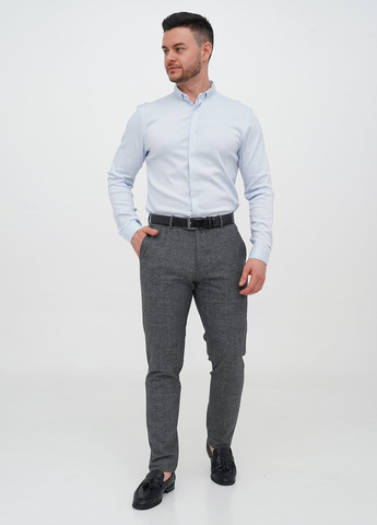 Голубой классическая, кэжуал рубашка однотонная Trend Collection