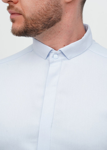 Голубой классическая, кэжуал рубашка однотонная Trend Collection