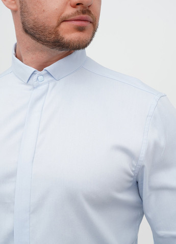 Голубой классическая, кэжуал рубашка однотонная Trend Collection