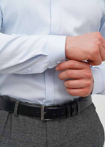 Голубой классическая, кэжуал рубашка однотонная Trend Collection