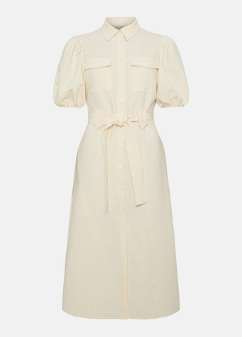 Молочное кэжуал платье рубашка Oasis однотонное