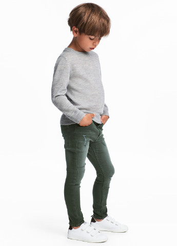 Темно-зеленые демисезонные прямые джинсы H&M