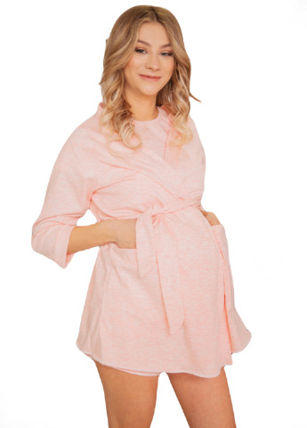 6503(99)06 Укороченный халат для беременных и кормящих Розовый HN рита (223533251)