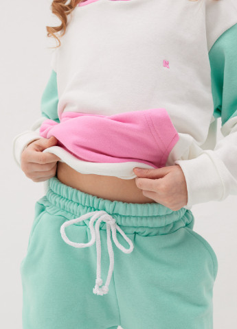 Молочный демисезонный детский спортивный повседневный костюм beauty Kindamor весна-осень 2022