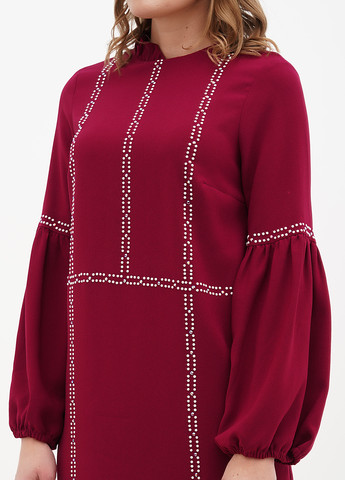 Бордовое кэжуал платье Sassofono однотонное