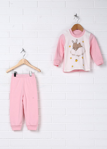 Светло-розовая всесезон пижама (лонгслив, брюки) Baby Art