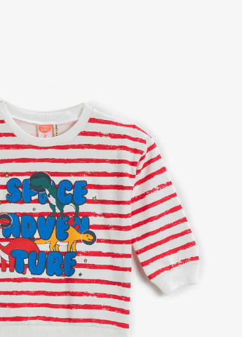 KOTON свитшот динозавр белый кэжуал хлопок, трикотаж