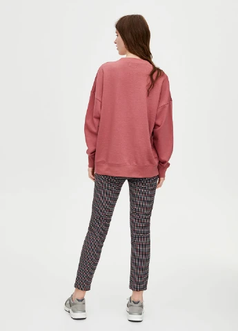 Темно-рожевий світшоти Pull&Bear напис без декору (252838576)