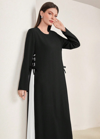 Чорно-білий кежуал сукня а-силует SHEIN однотонна