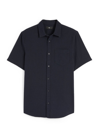 Темно-синяя кэжуал рубашка однотонная C&A