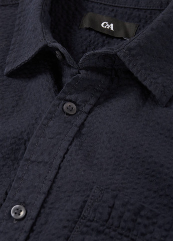 Темно-синяя кэжуал рубашка однотонная C&A