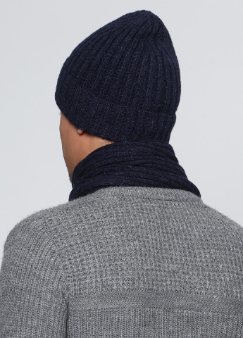 Темно-синій демісезонний комплект (шапка, шарф) Florence Cashemere