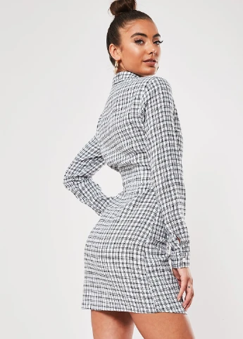 Білий кежуал сукня сукня-сорочка Missguided в клітинку
