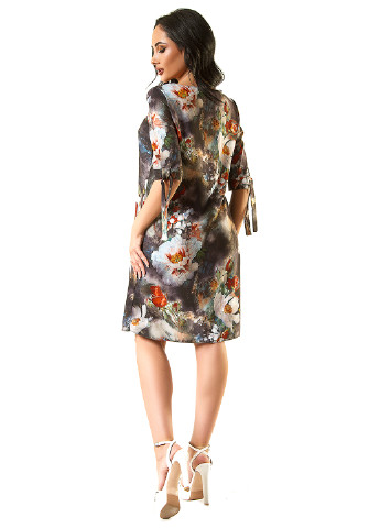 Комбинированное кэжуал платье футляр Demma с цветочным принтом