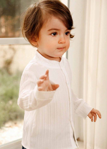 Белая кэжуал рубашка однотонная SHEIN