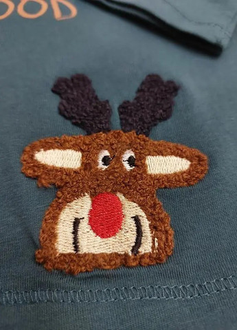 Темно-бирюзовый демисезонный кэжуал лонгслив Cool Club новогодний