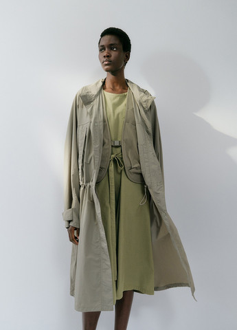 Сіре демісезонне Пальто однобортне Uniqlo