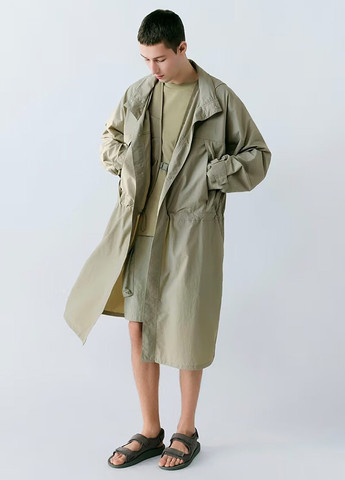 Сіре демісезонне Пальто однобортне Uniqlo